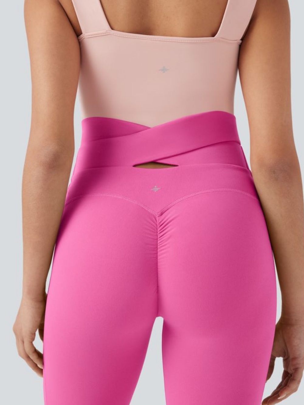 HALARA Pink Fedora Tie-Waist Leggings